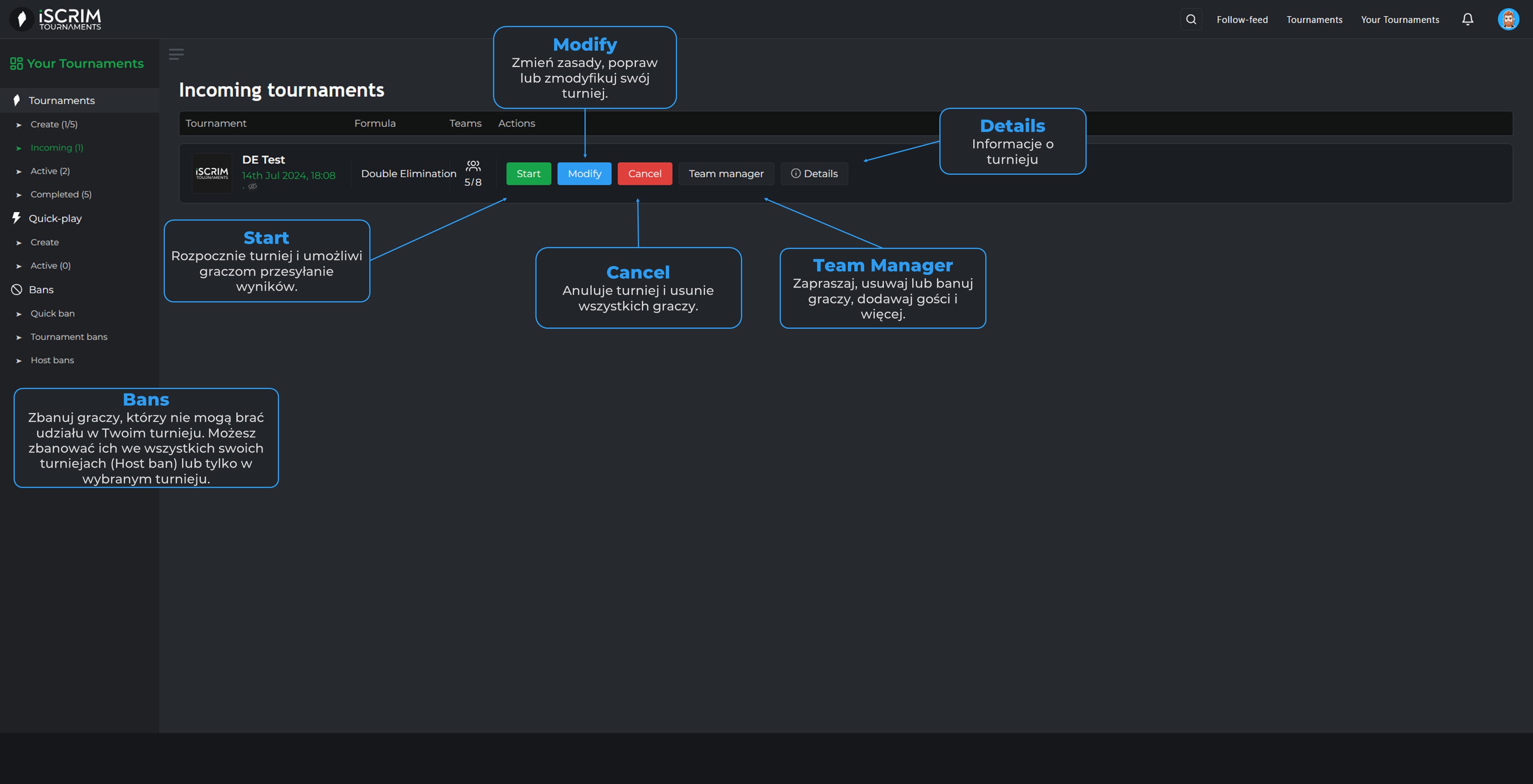 Incoming Tournaments